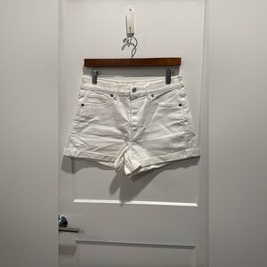 American Eagle High Waist White Mom Shorts